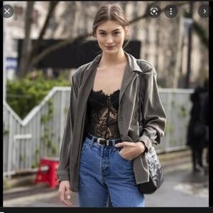 New Club Monaco Black Lace Strapless Bustier Top Size 0